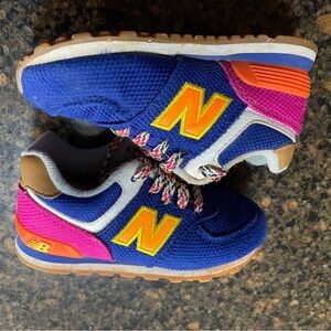 New Balance Kids' Blue and Pink Sneakers